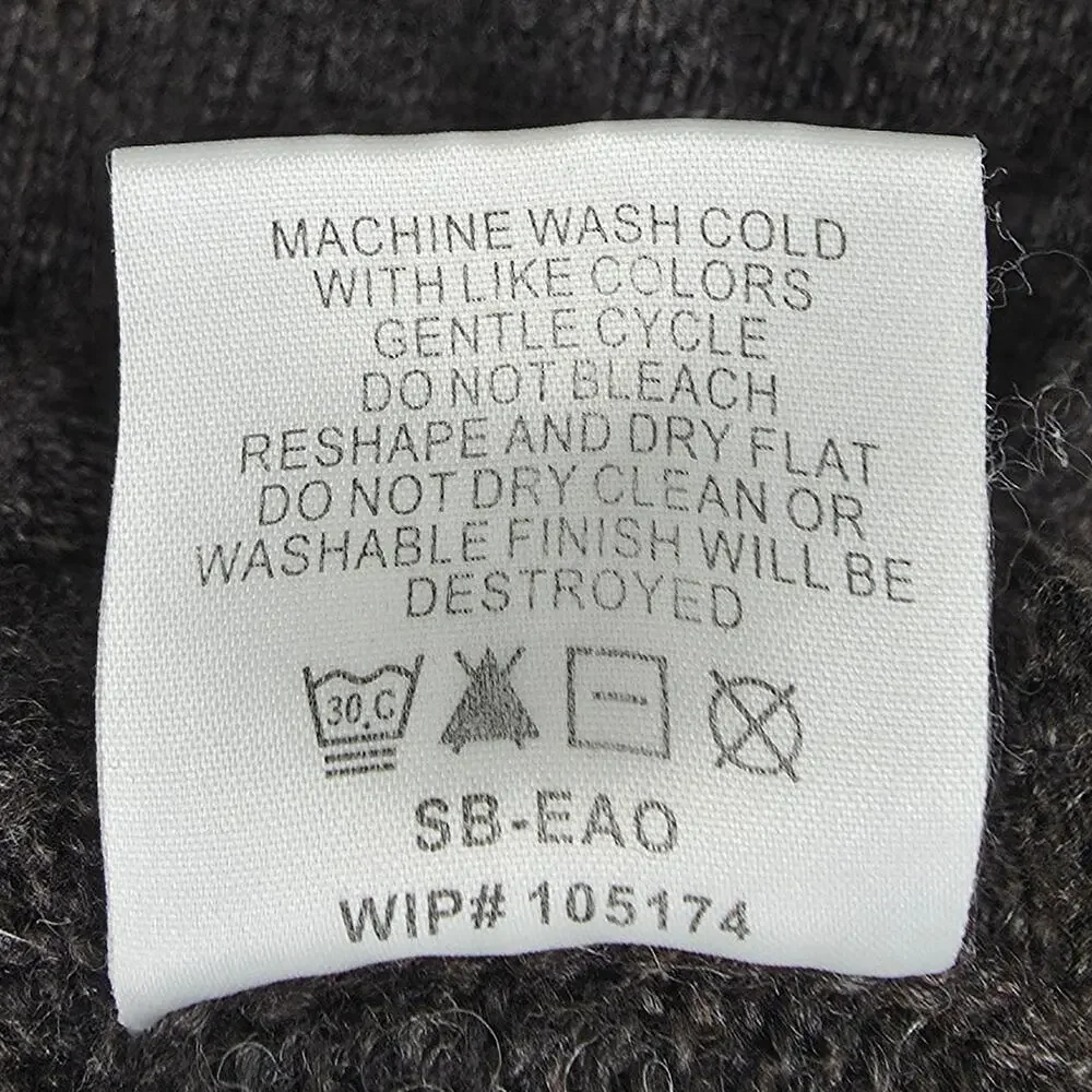 WOOLRICH MEN'S WOOL CREWNECK SWEATER – CHOCOLATE HEATHER – SIZE M – WOOL BLEND